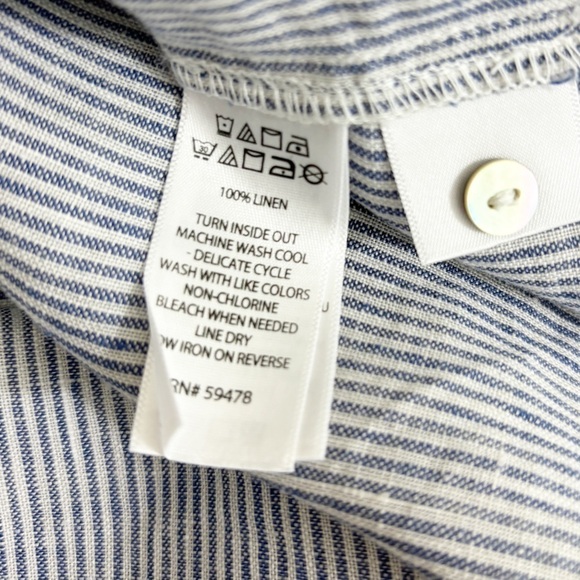 Cynthia Rowley 100% Linen Striped Flutter Sleeve Beachy Shift Dress Size Medium - Picture 14 of 14